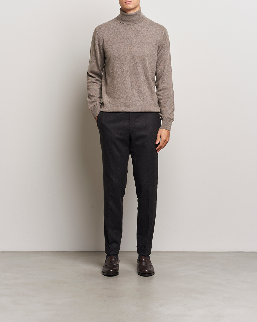 Homme | Pulls Et Tricots | Piacenza Cashmere | Cashmere Rollneck Sweater Brown