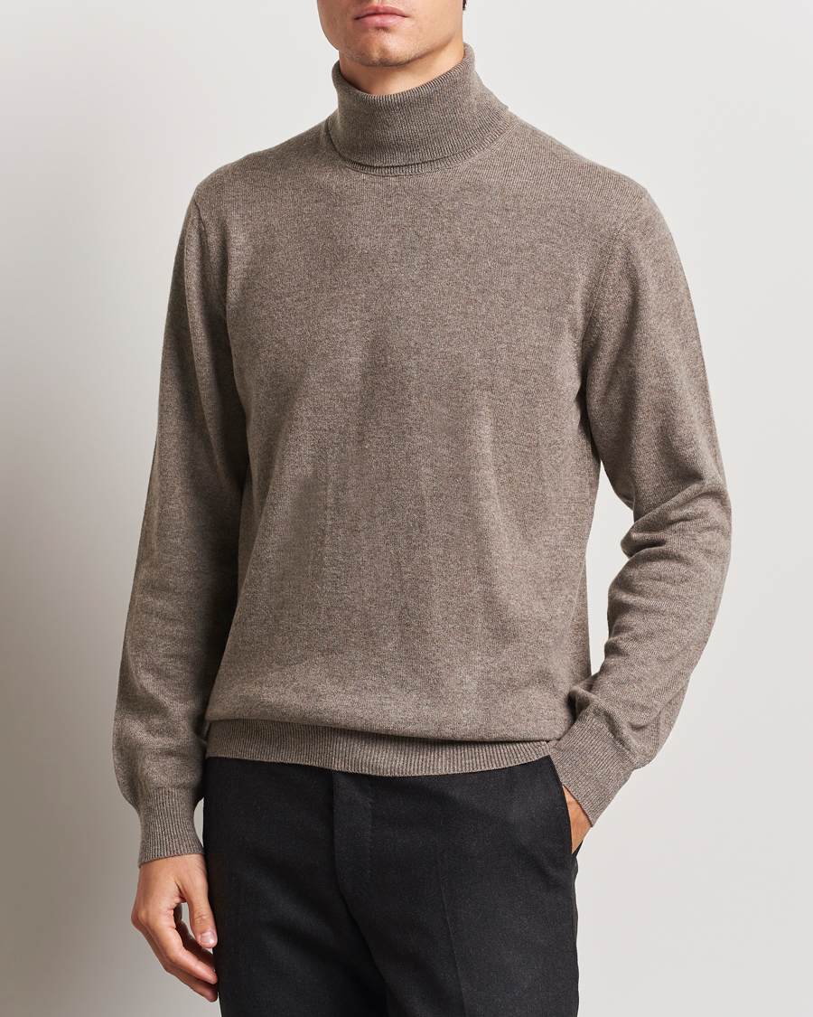 Homme | Pulls Et Tricots | Piacenza Cashmere | Cashmere Rollneck Sweater Brown