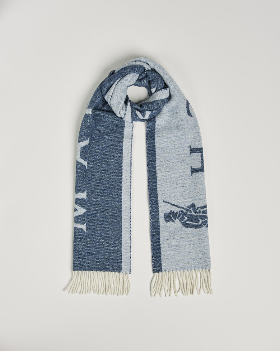 Homme | Mackintosh Edinburg Wool Scarf Blue | Mackintosh | Edinburg Wool Scarf Blue