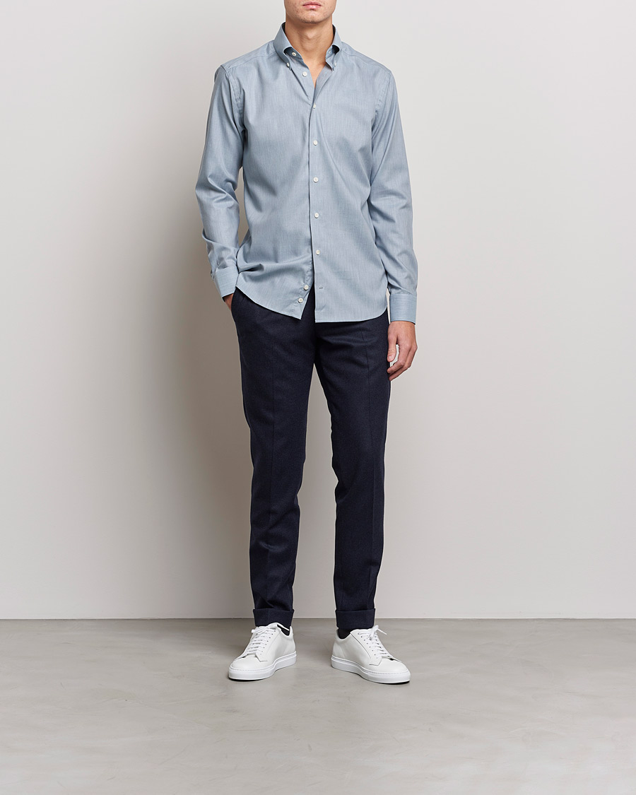 Homme | Chemises | Eton | Wrinkle Free Button Down Oxford Shirt Light Blue