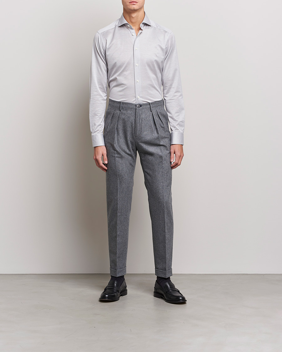 Homme | Chemises | Eton | King Knit Filo Di Scozia Shirt Grey