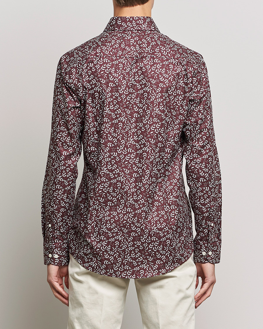 Homme | Chemises | Eton | Twill Melange Shirt Red Floral