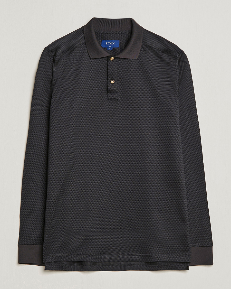 Homme | Pulls Et Tricots | Eton | Knit Jaquard Polo Shirt Black