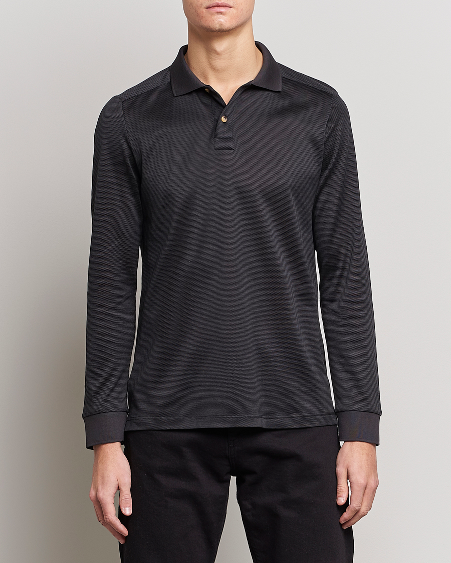 Homme | Pulls Et Tricots | Eton | Knit Jaquard Polo Shirt Black