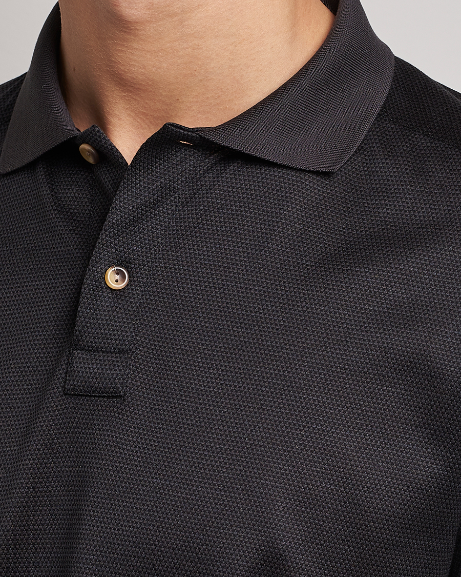 Homme | Pulls Et Tricots | Eton | Knit Jaquard Polo Shirt Black