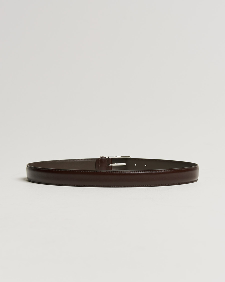 Homme | Italian Department | Anderson's | Leather Suit Belt 3 cm Dark Brown