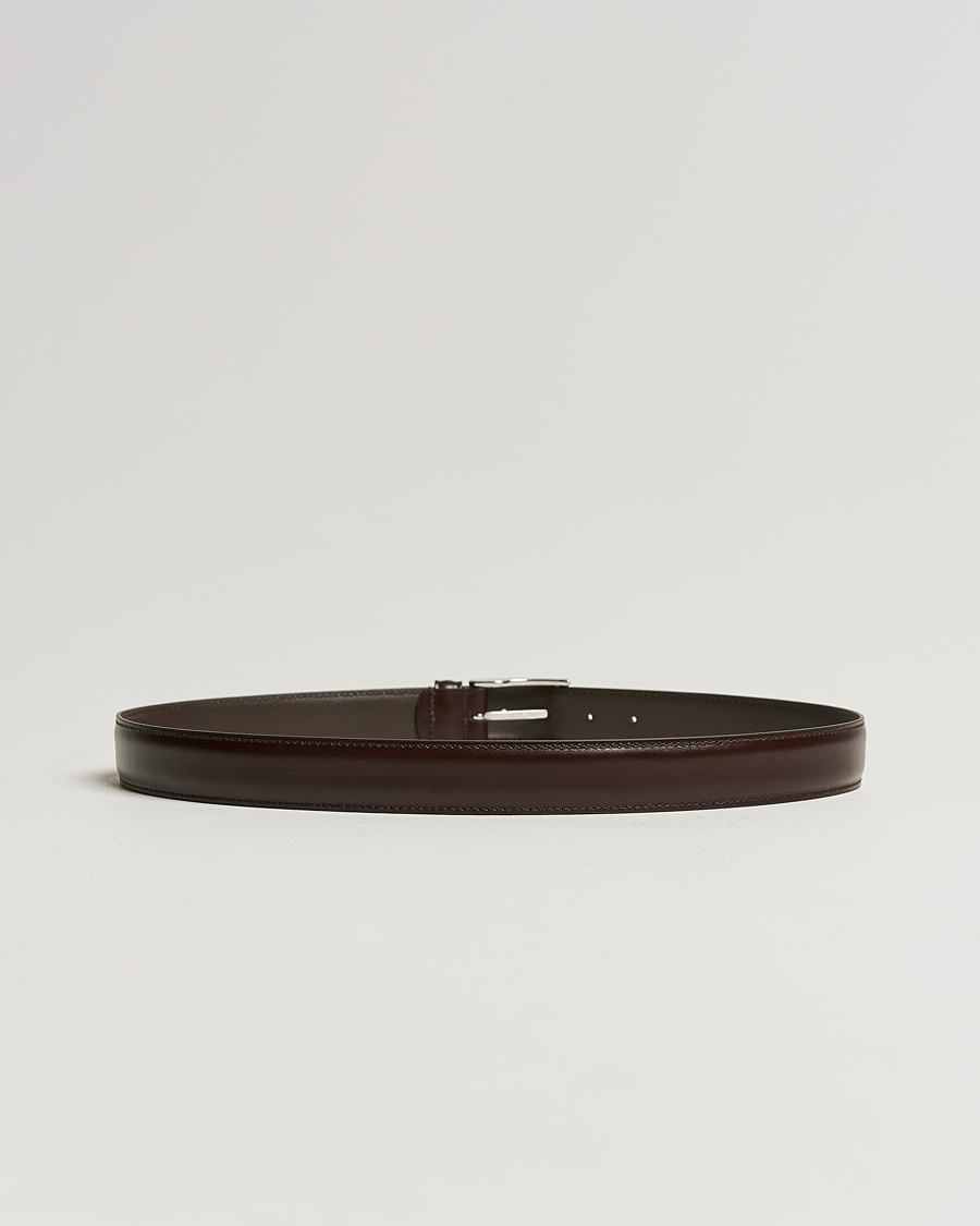 Homme | Ceintures | Anderson's | Leather Suit Belt 3 cm Dark Brown