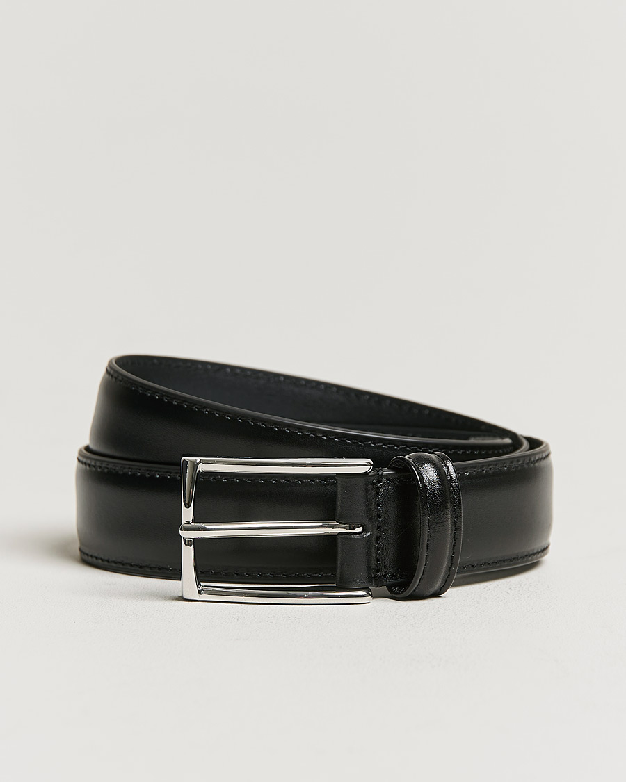 Homme | Ceintures | Anderson's | Leather Suit Belt 3 cm Black