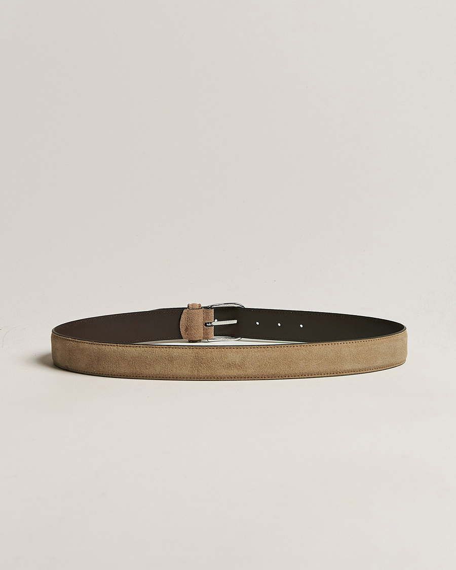 Homme | Ceintures | Anderson's | Suede 3,5 cm Belt Beige