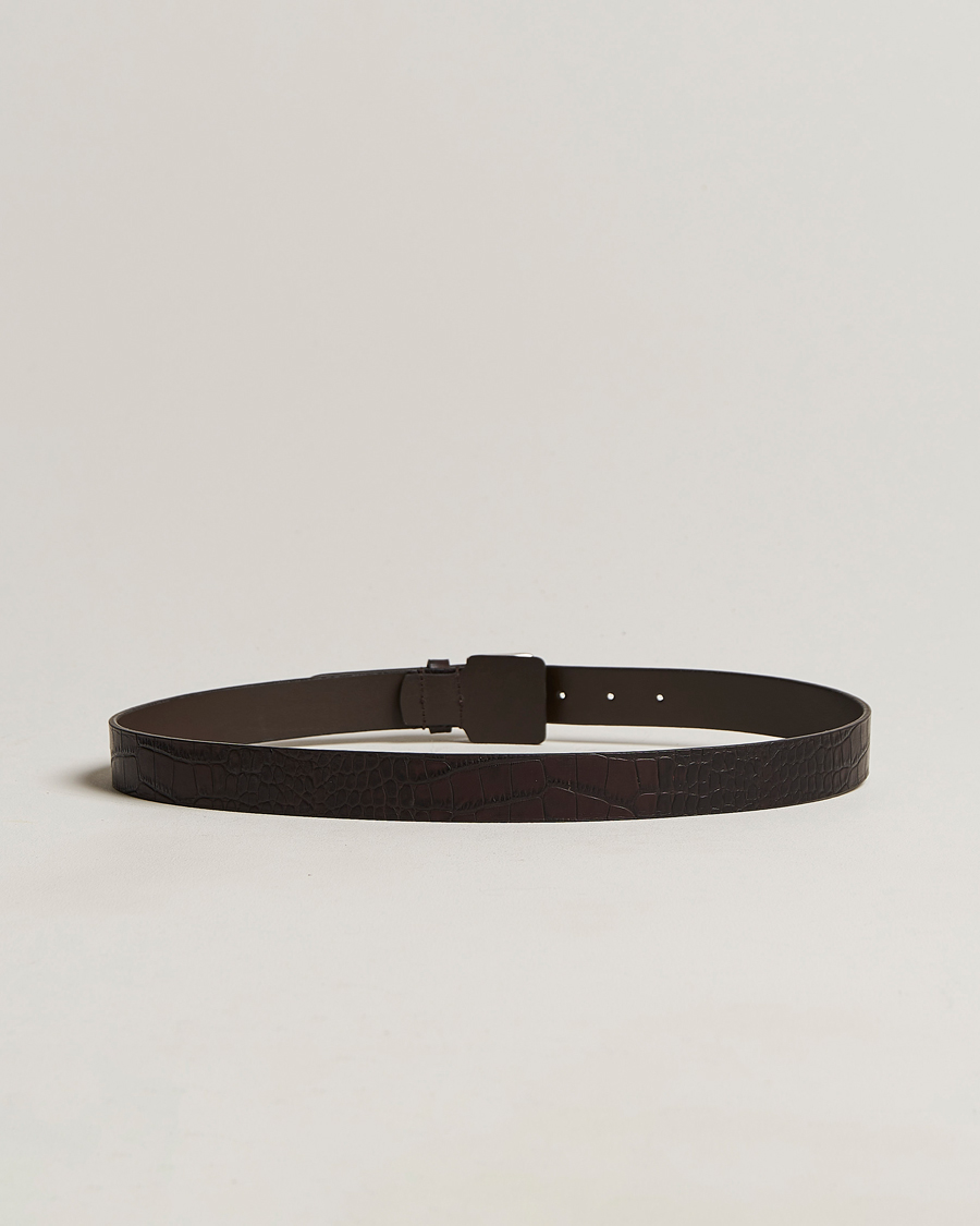 Homme | Anderson's Embossed Croco Belt 3 cm Brown | Anderson's | Embossed Croco Belt 3 cm Brown