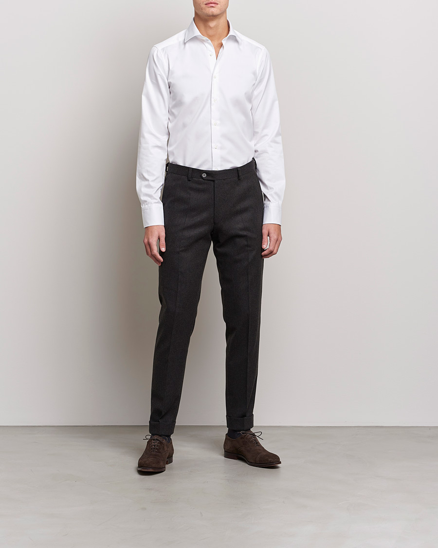 Homme | Chemises D'Affaires | Stenströms | Superslim Plain Shirt White