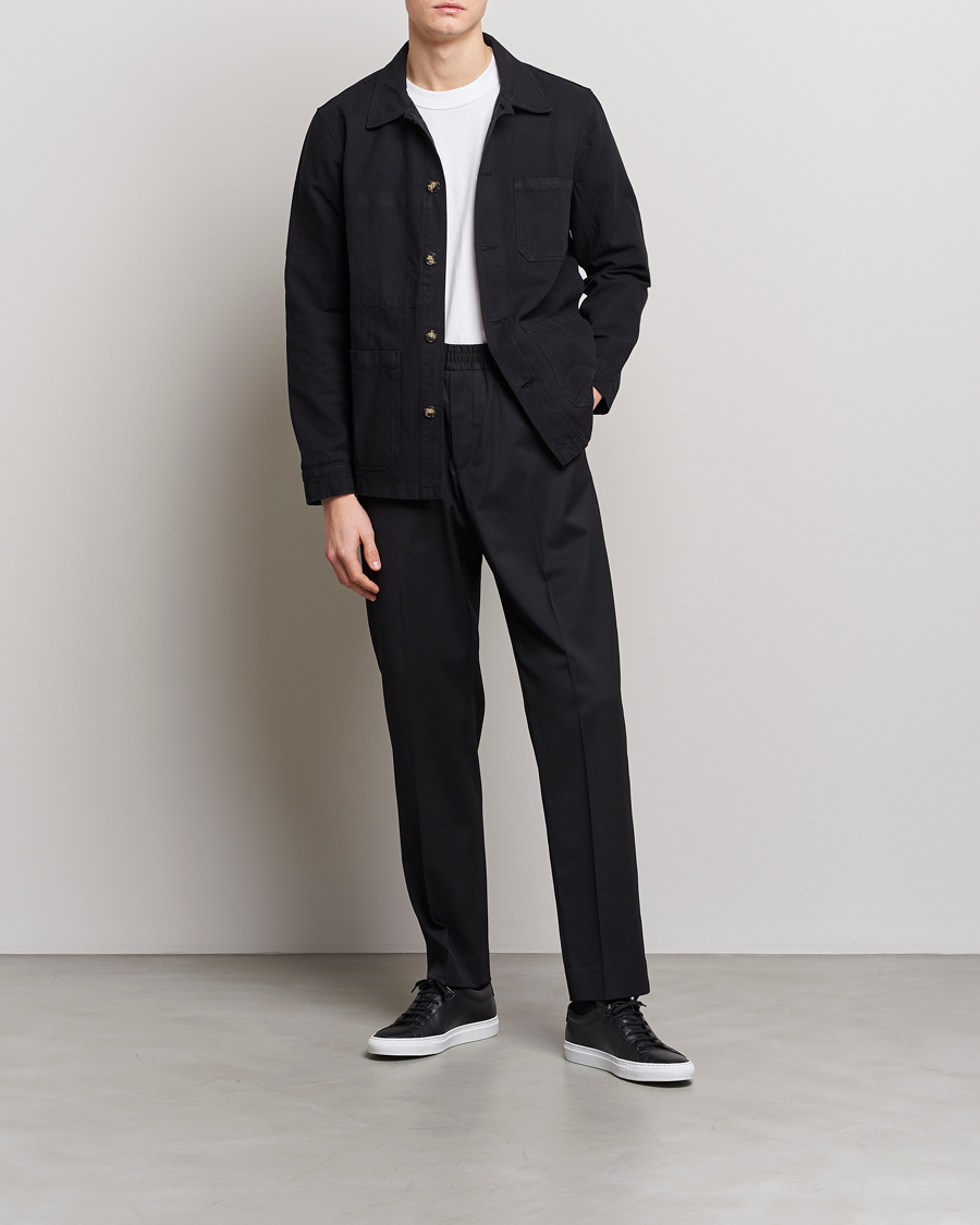 Homme | Chemises | A Day's March | Original Herringbone Overshirt Black