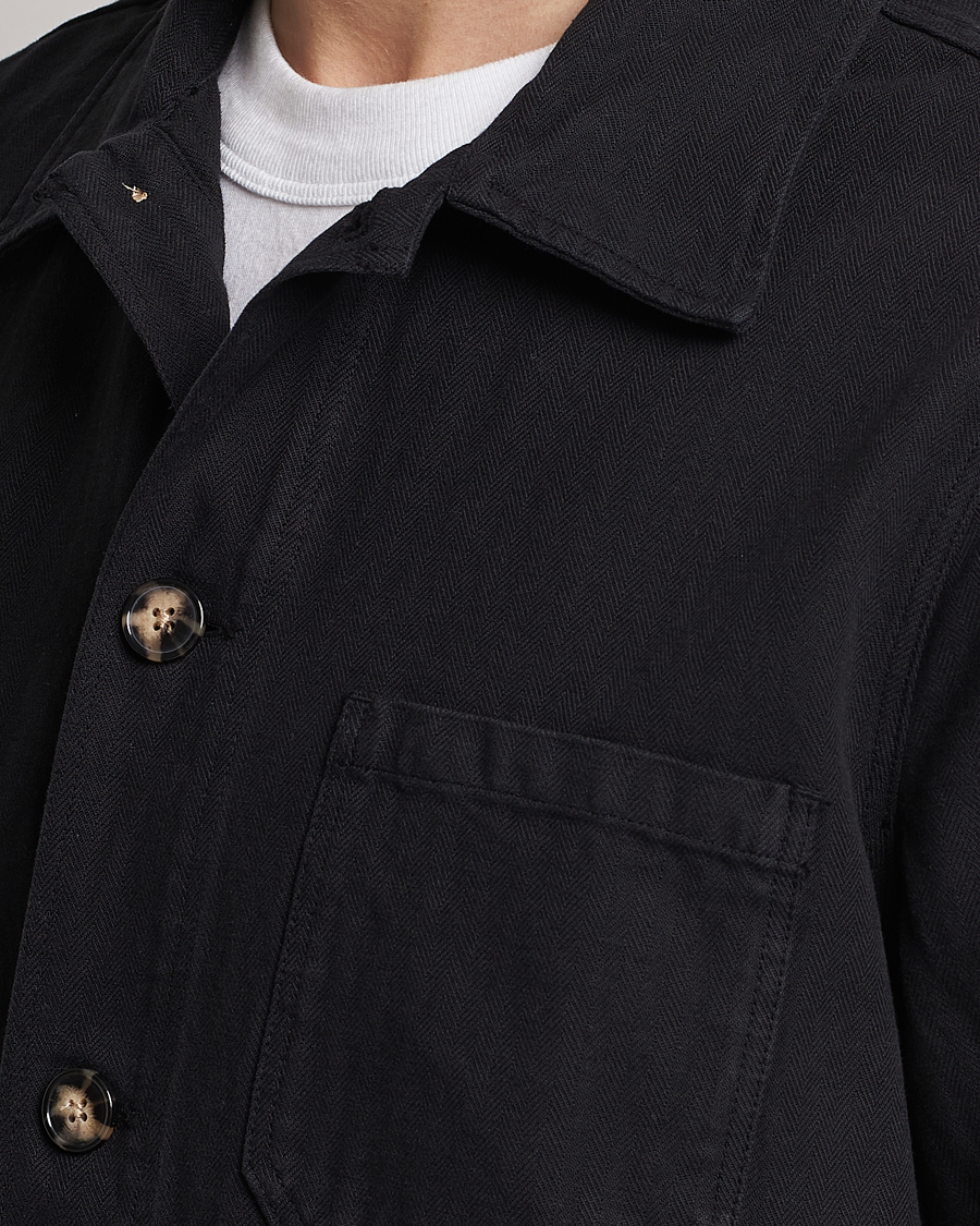 Homme | Chemises | A Day's March | Original Herringbone Overshirt Black
