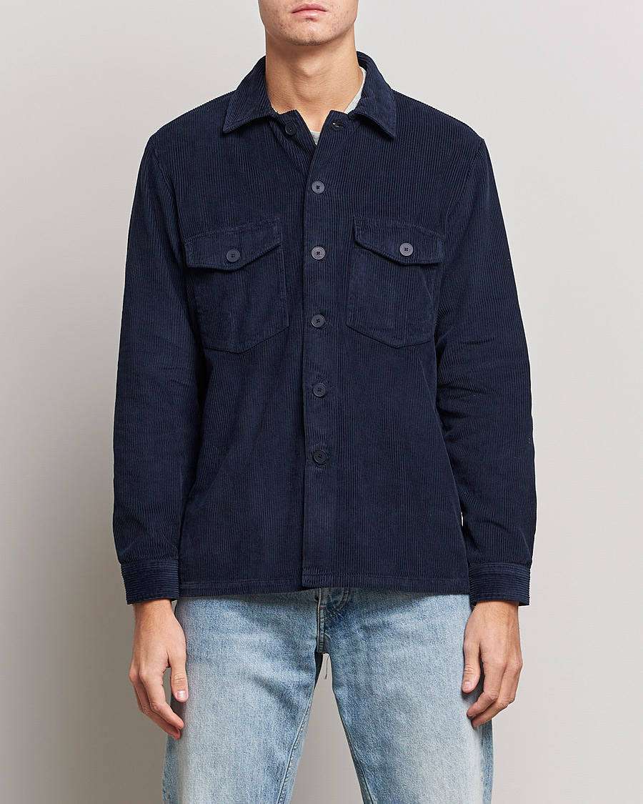 Homme | Chemises | A Day's March | Carey Cord Overshirts Navy