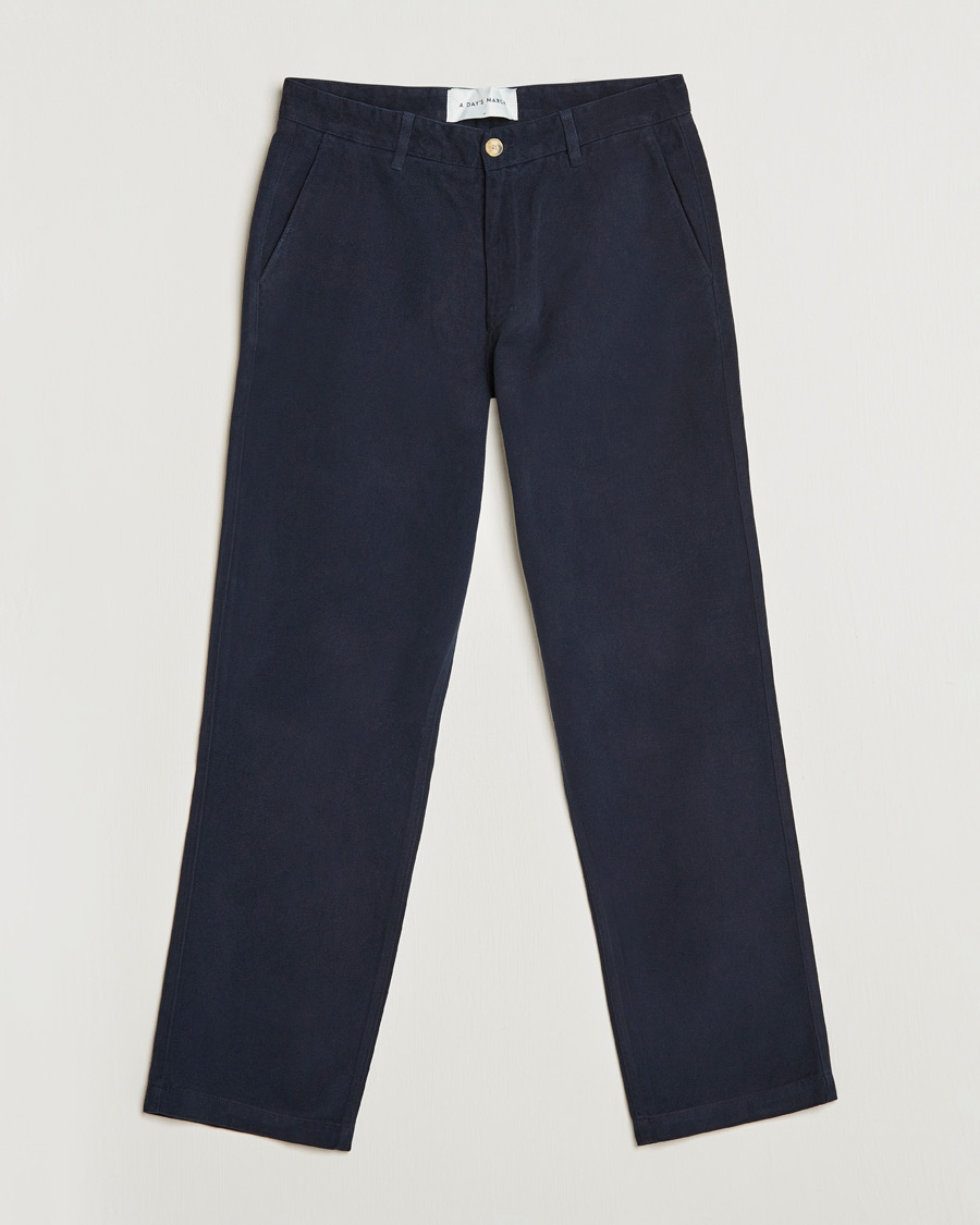 Homme | Pantalons | A Day's March | Redwood Cotton/Tencel Trousers Navy