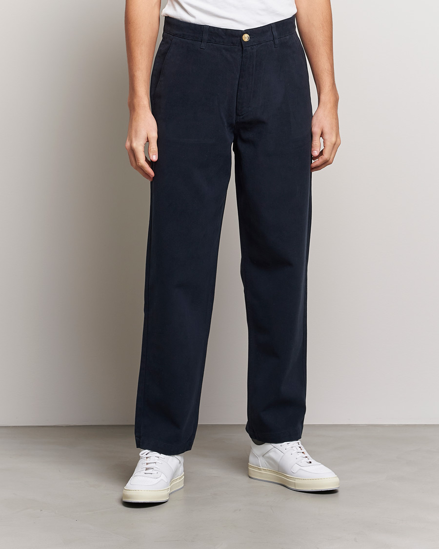 Homme | Pantalons | A Day's March | Redwood Cotton/Tencel Trousers Navy