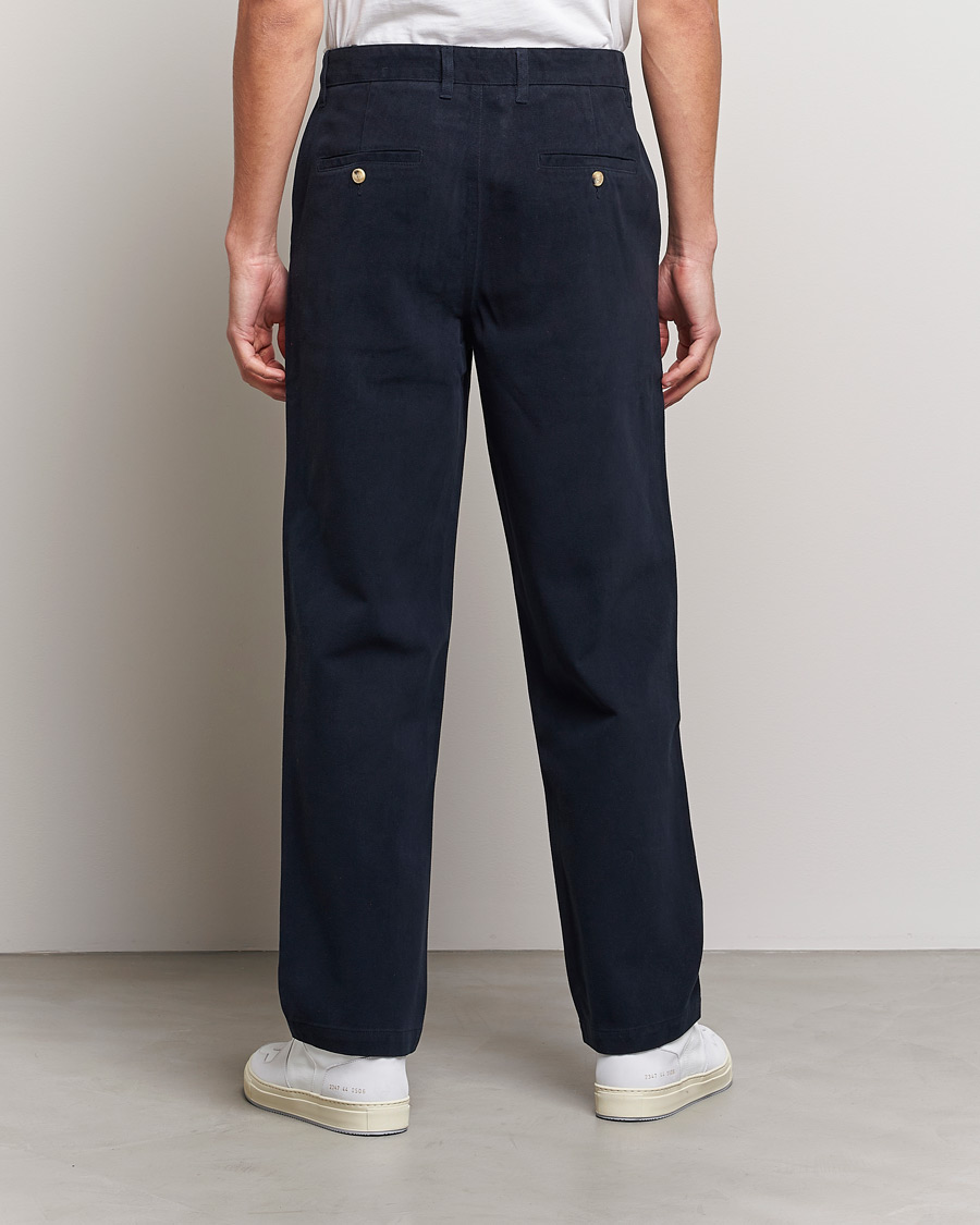Homme | Pantalons | A Day's March | Redwood Cotton/Tencel Trousers Navy