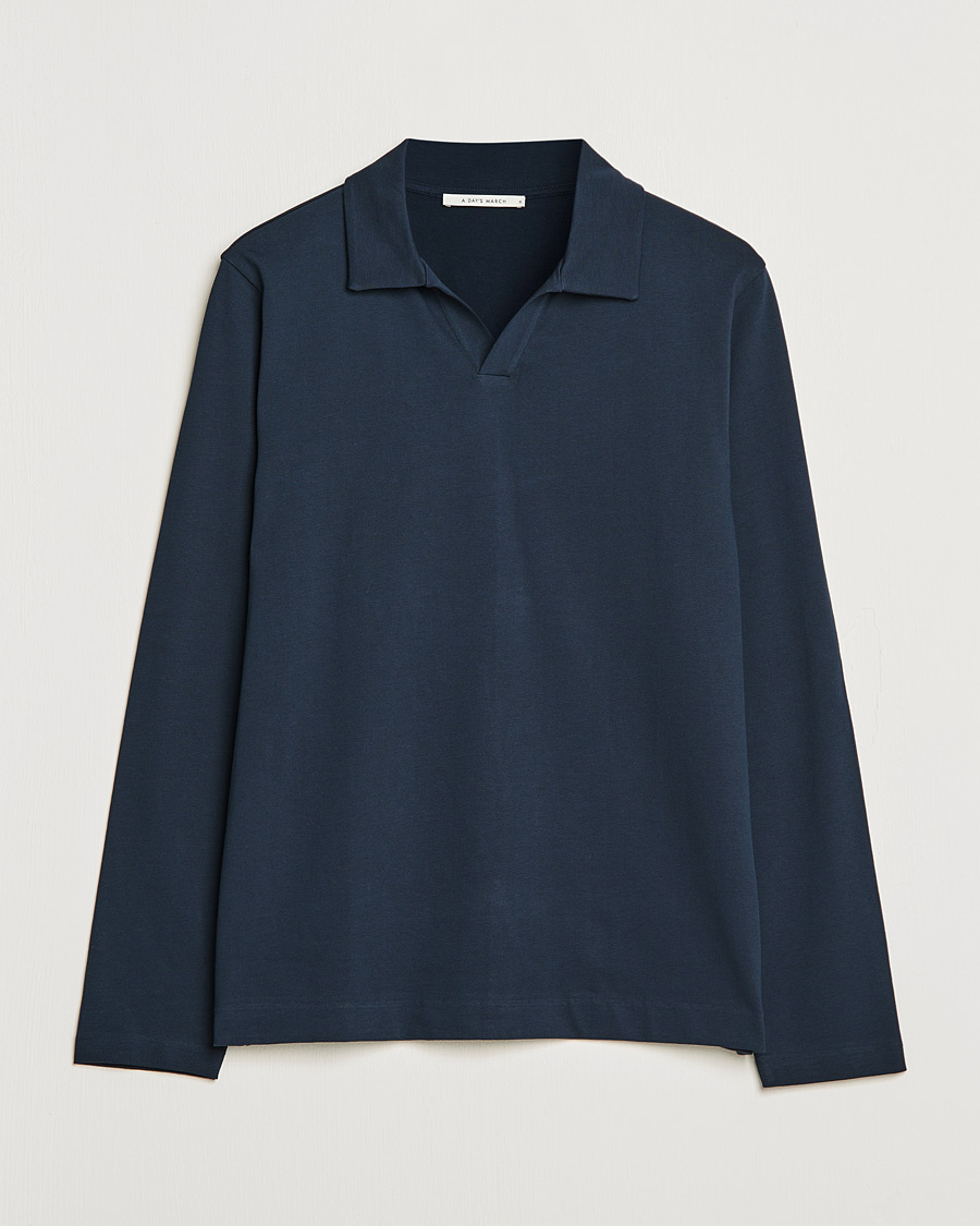 Homme | Pulls Et Tricots | A Day's March | Branford Long Sleeve Jersey Polo Navy