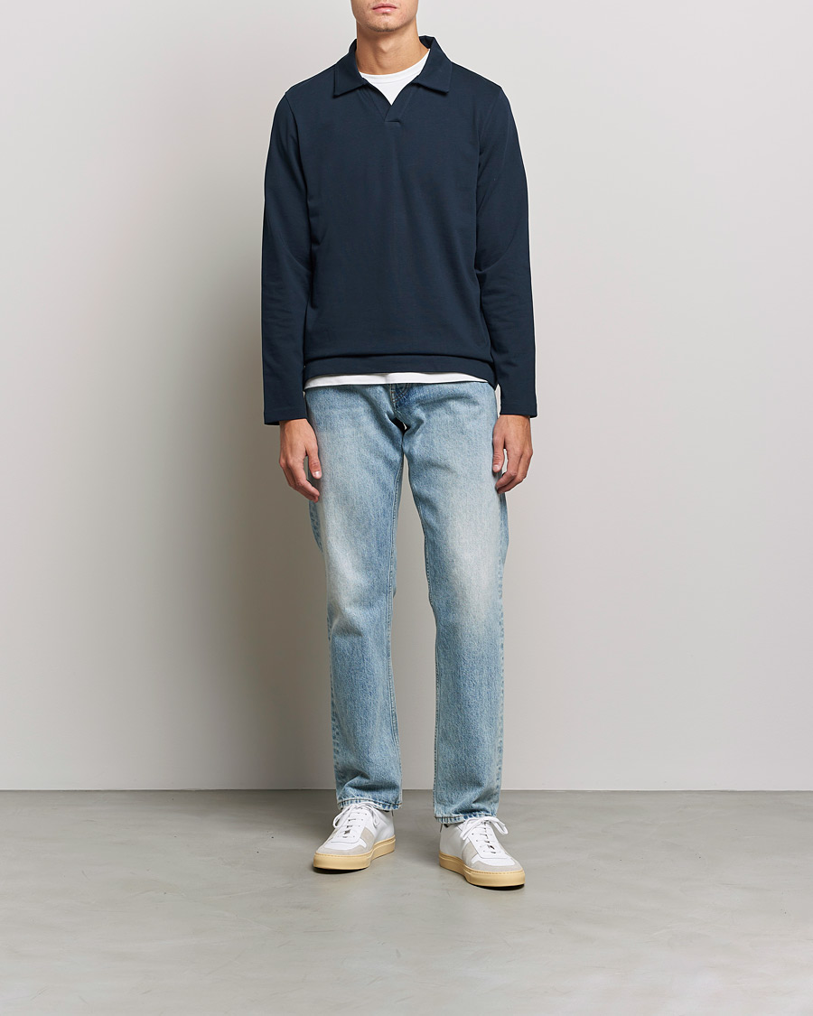 Homme | Pulls Et Tricots | A Day's March | Branford Long Sleeve Jersey Polo Navy