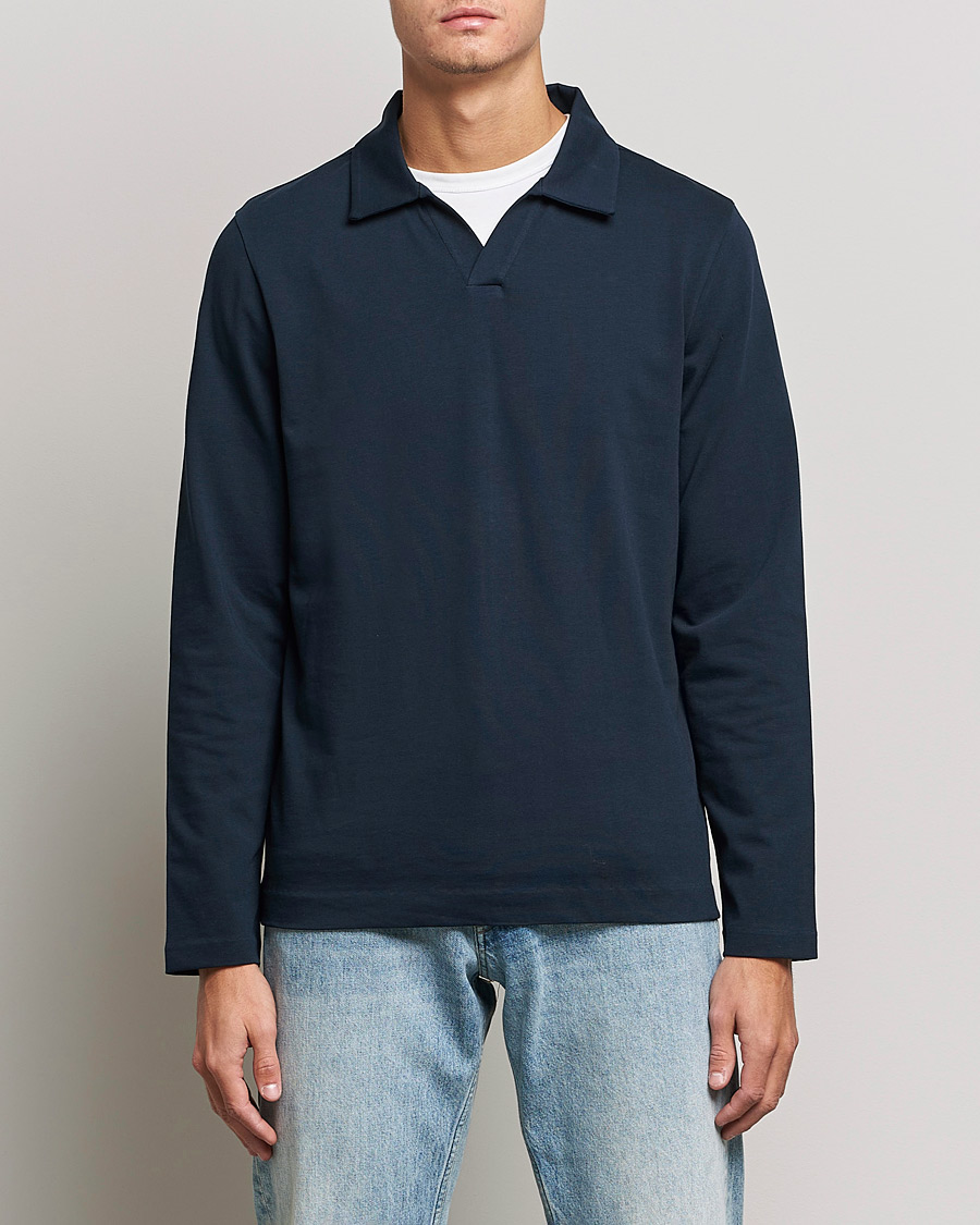 Homme | Pulls Et Tricots | A Day's March | Branford Long Sleeve Jersey Polo Navy