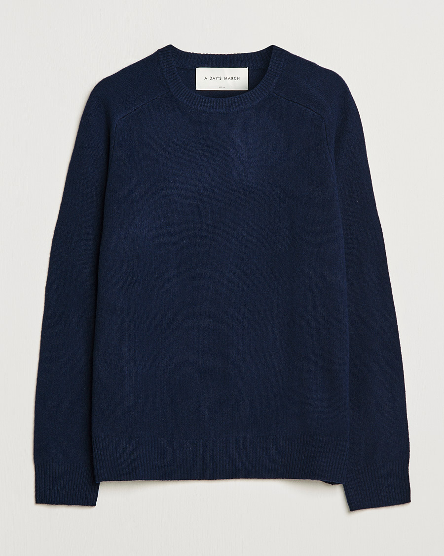 Homme | Pulls Et Tricots | A Day's March | Brodick Lambswool Sweater Navy