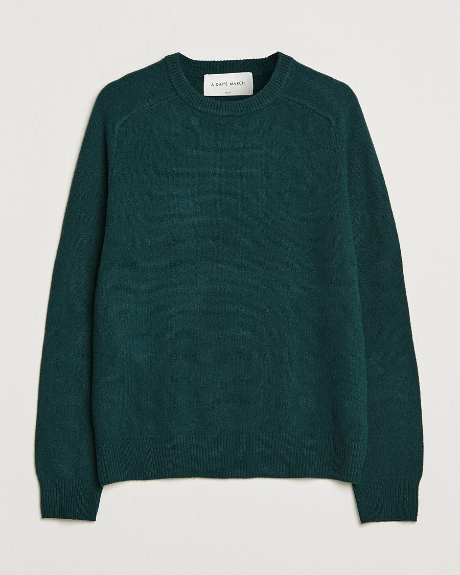 Homme | Pulls Et Tricots | A Day's March | Brodick Lambswool Sweater Bottle Green