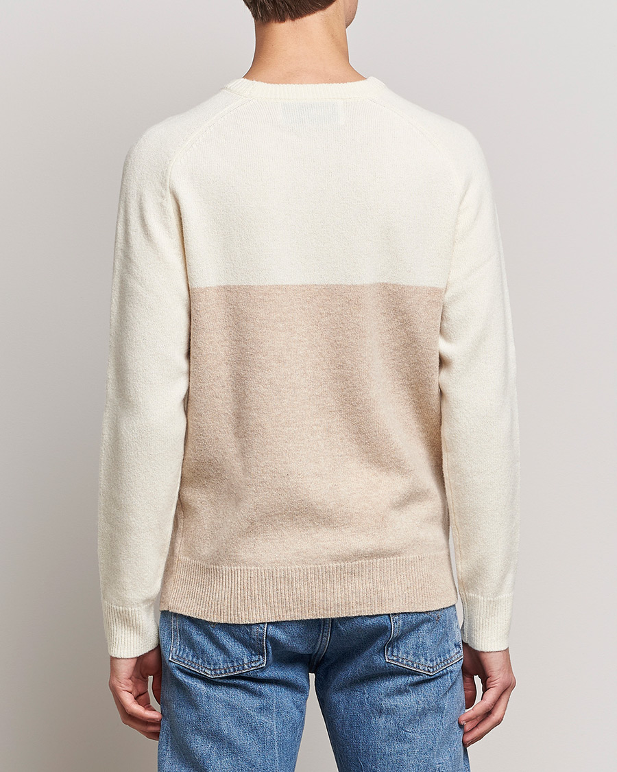 Homme | Pulls Et Tricots | A Day's March | Brodick Block Lambswool Sweater Sand/Off White