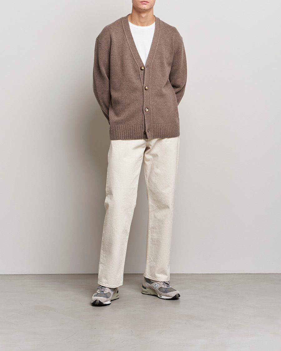 Homme | Pulls Et Tricots | A Day's March | Snag Lambswool Cardigan Taupe Melange