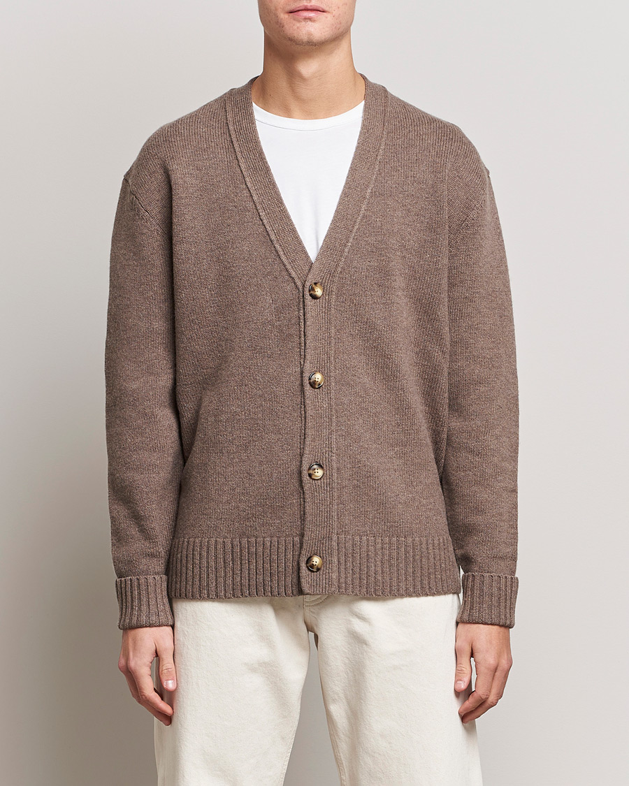 Homme | Pulls Et Tricots | A Day's March | Snag Lambswool Cardigan Taupe Melange