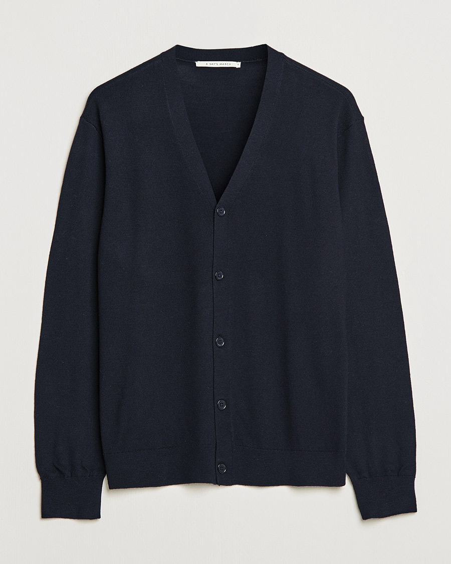 Homme | Pulls Et Tricots | A Day's March | Oca Merino Cardigan Navy