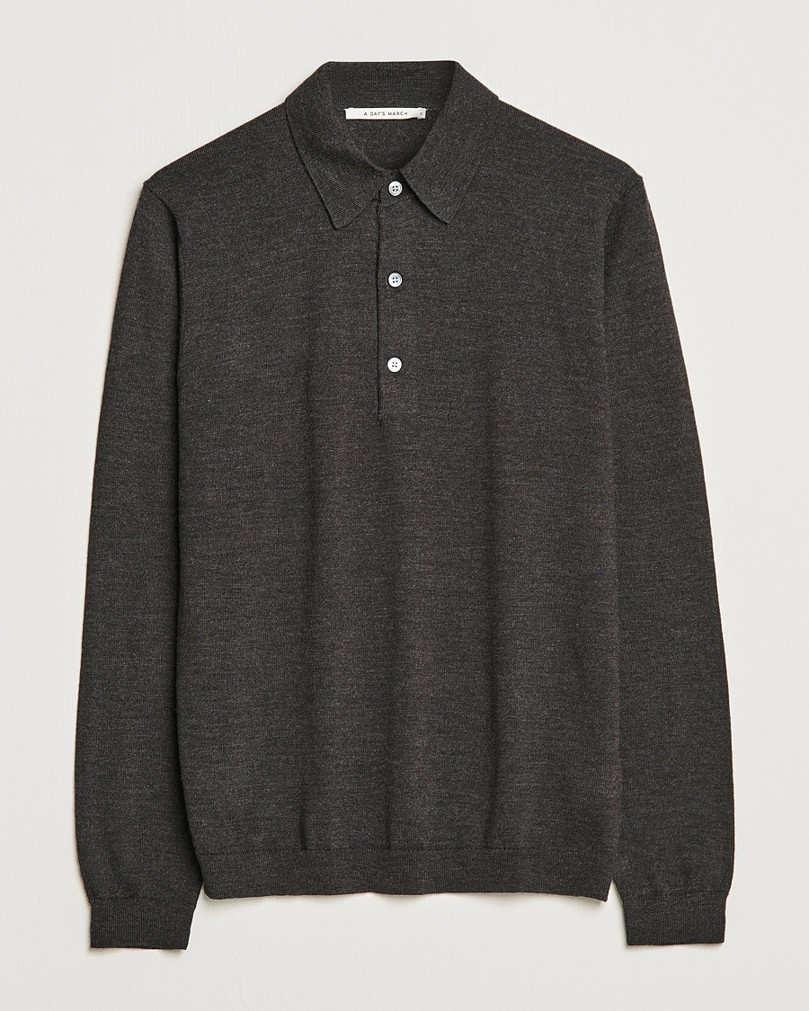 Homme | Pulls Et Tricots | A Day's March | Ambroz Merino Polo Java Brown