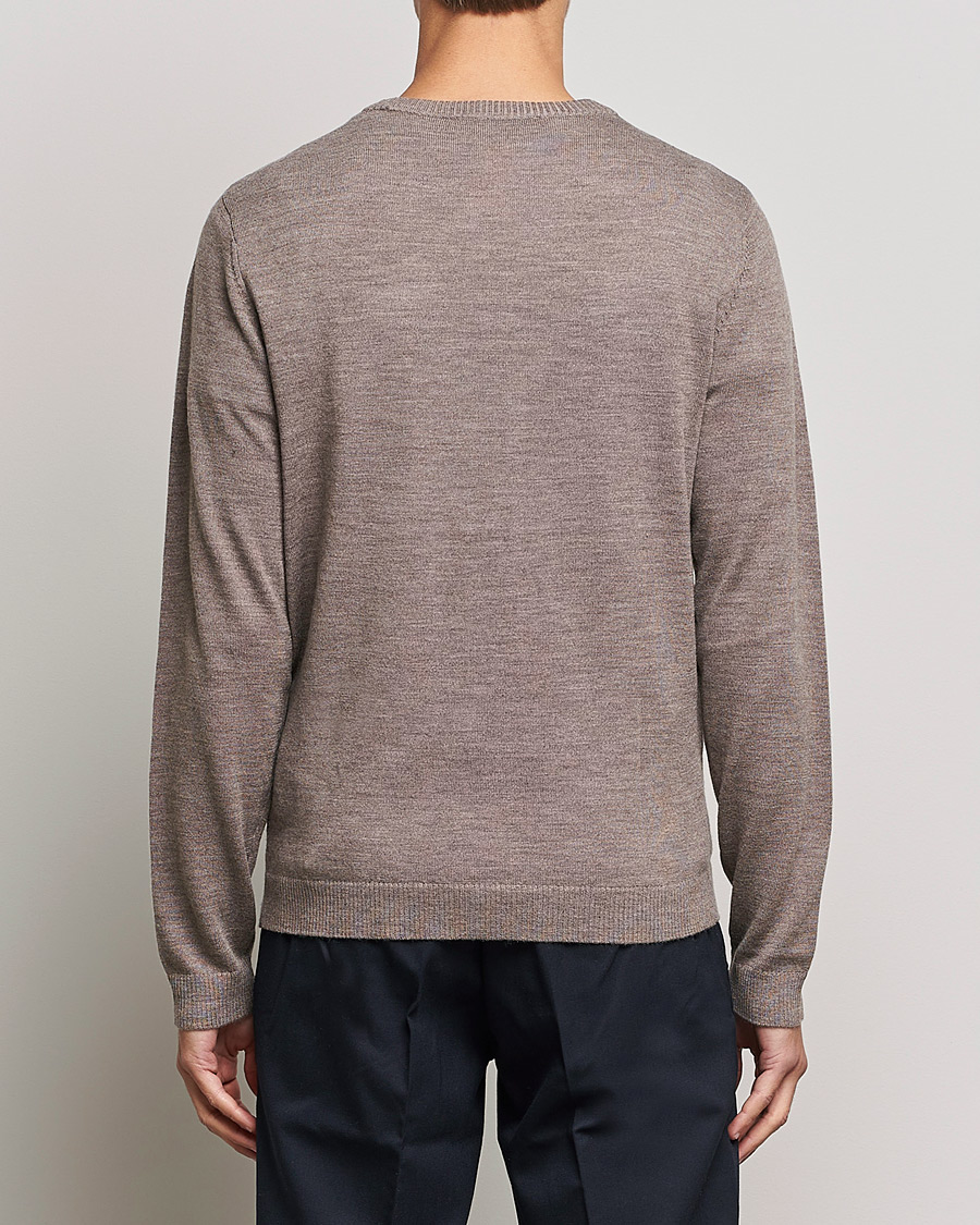 Homme | Pulls Et Tricots | A Day's March | Alagón Merino Crew Taupe Melange