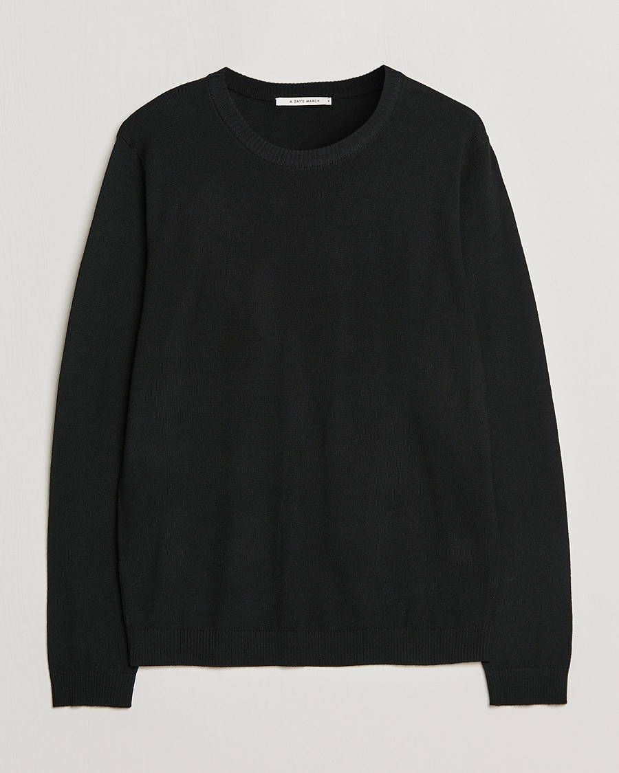 Homme | Pulls Et Tricots | A Day's March | Alagón Merino Crew Black