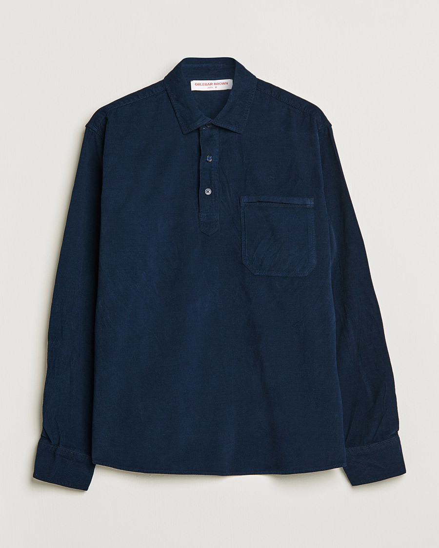 Homme | Chemises | Orlebar Brown | Shanklin Cord Popover Shirt Midnight Navy