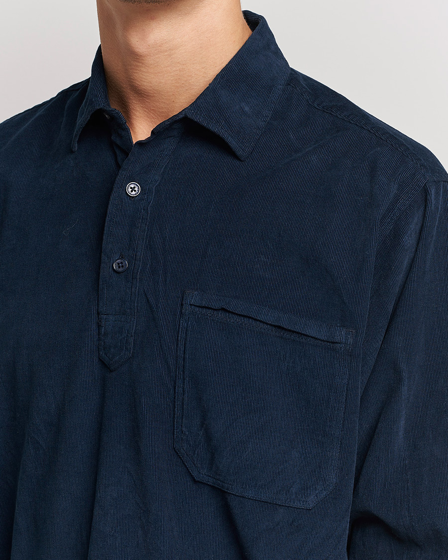Homme | Chemises | Orlebar Brown | Shanklin Cord Popover Shirt Midnight Navy