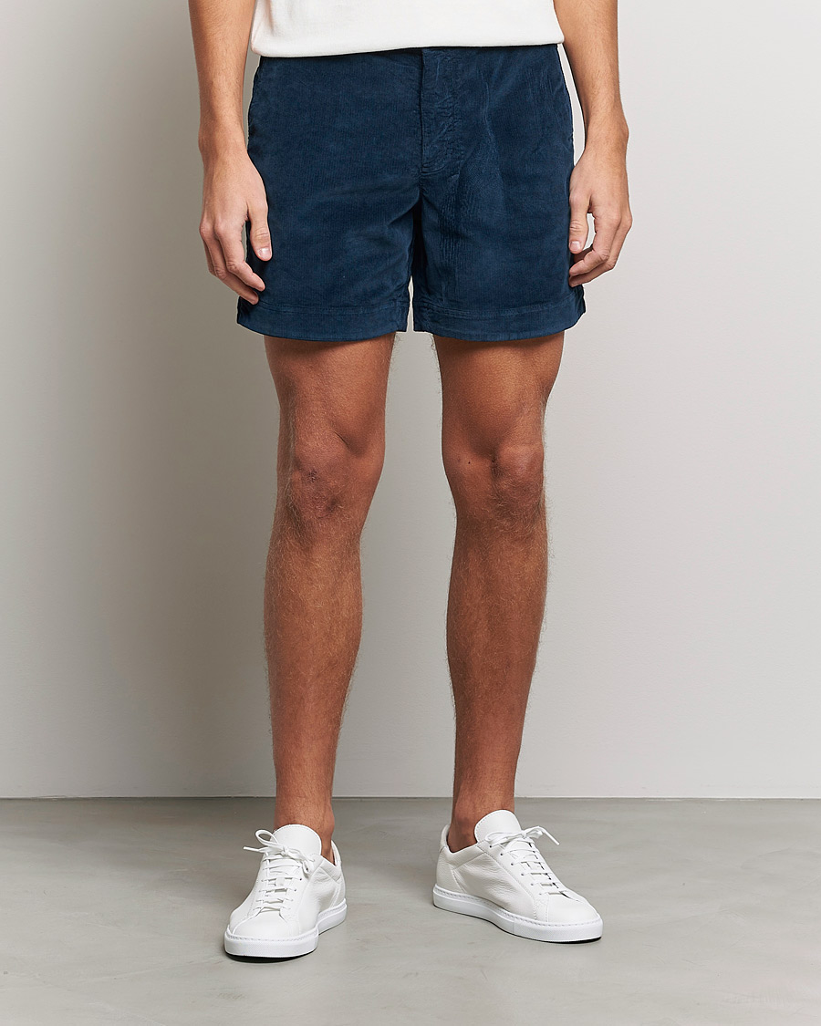 Homme | Shorts | Orlebar Brown | Bulldog Corduroy Drawcord Shorts Midnight Navy