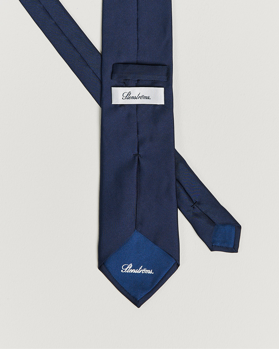 Homme | Cravates | Stenströms | Silk Tie Plain Navy
