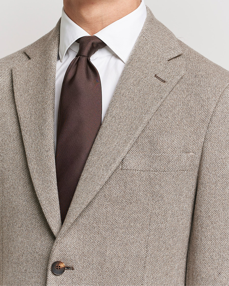 Homme | Cravates | Stenströms | Silk Tie Brown