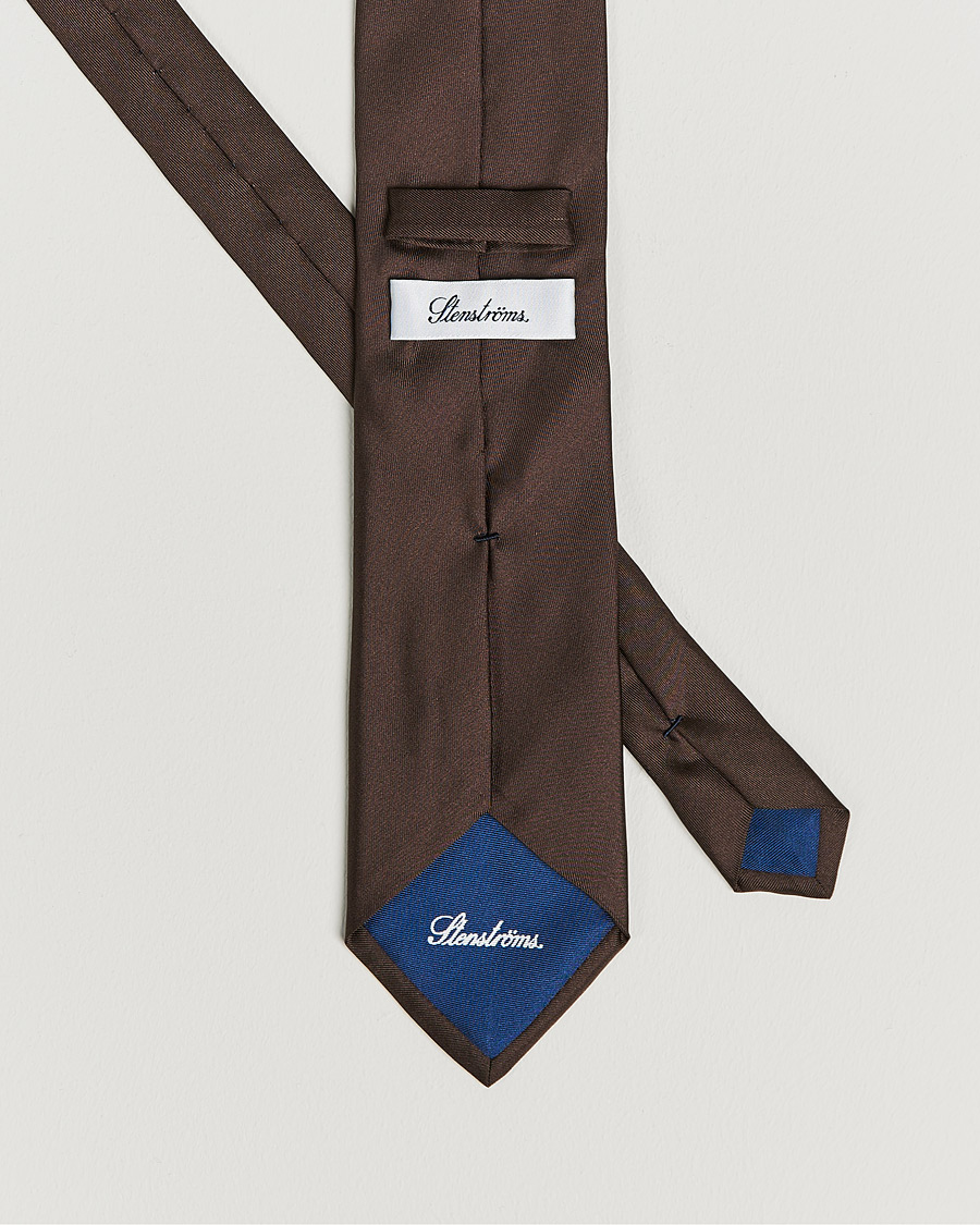 Homme | Cravates | Stenströms | Silk Tie Brown