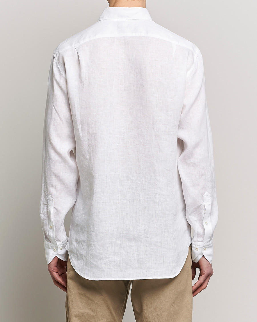 Homme | Chemises | Stenströms | Fitted Body Cut Away Linen Shirt White