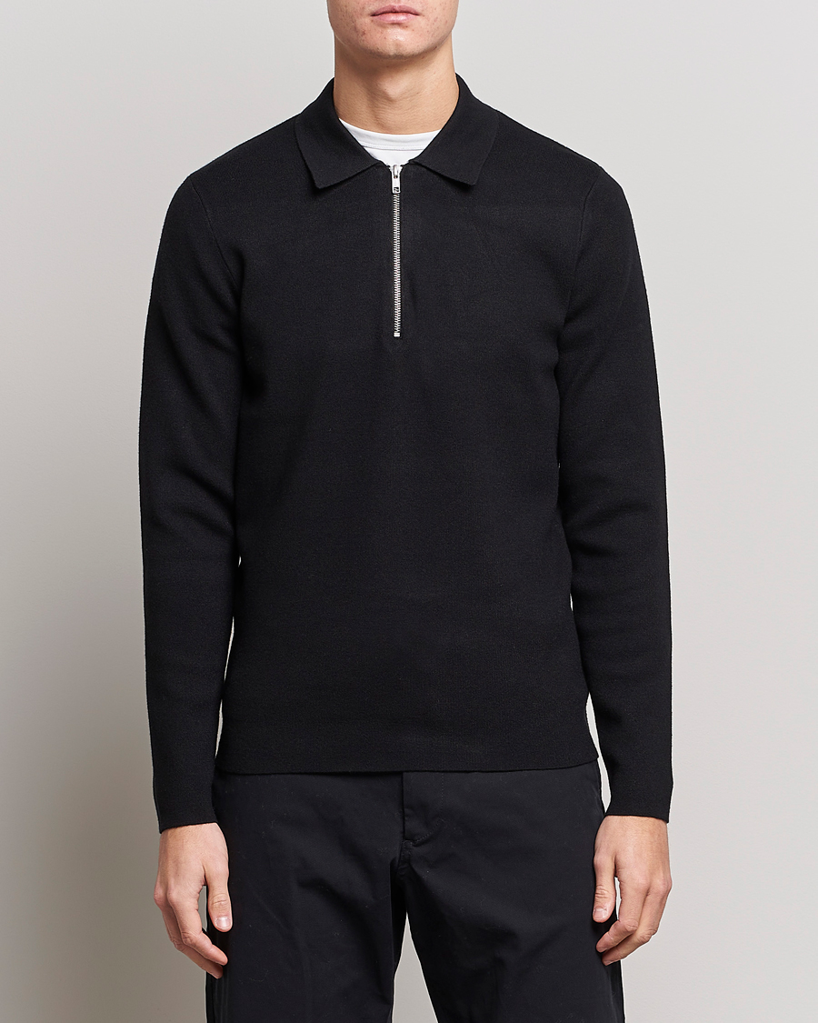 Homme | Pulls Et Tricots | Samsøe Samsøe | Samsøe & Samsøe Guna Half Zip Black