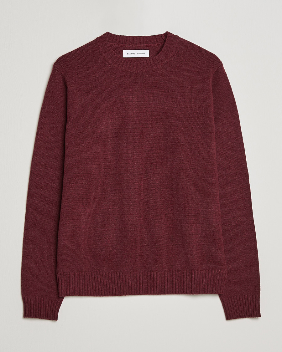 Homme | Pulls Et Tricots | Samsøe Samsøe | Samsøe & Samsøe Sylli Wool Crew Neck Windsor Wine