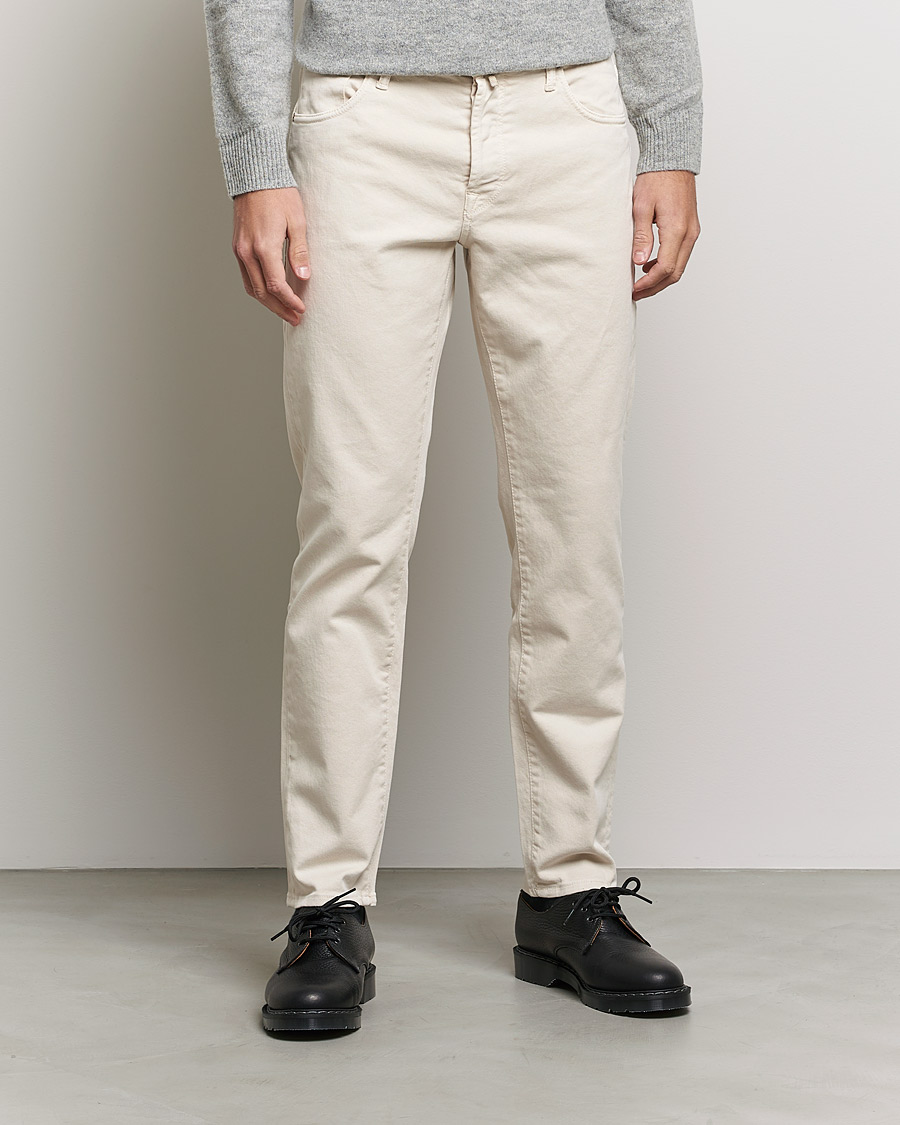 Homme | Pantalons | Incotex | Bull Denim 5-Pocket Pants White