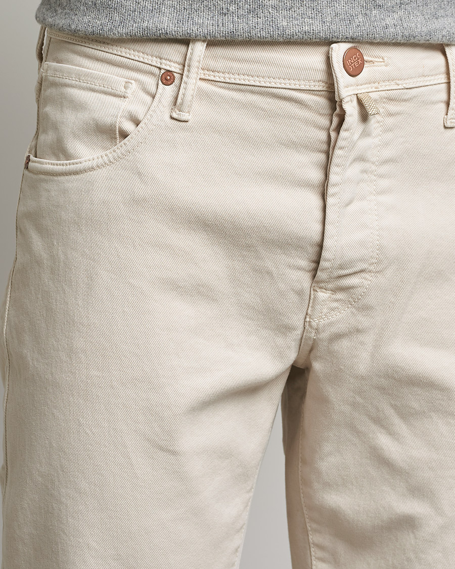 Homme | Pantalons | Incotex | Bull Denim 5-Pocket Pants White