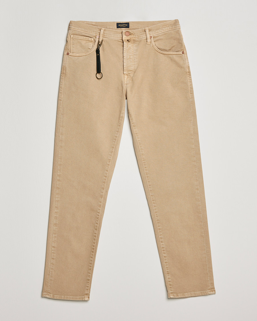 Homme | Pantalons | Incotex | Bull Denim 5-Pocket Pants Beige