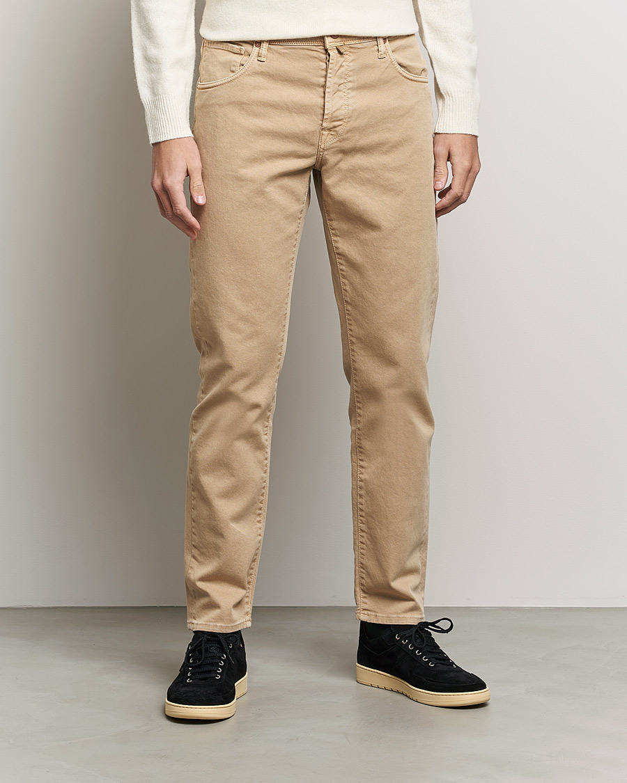 Homme | Pantalons | Incotex | Bull Denim 5-Pocket Pants Beige