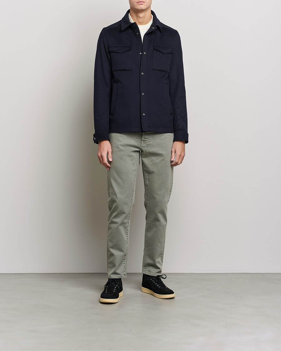 Homme | Pantalons | Incotex | Bull Denim 5-Pocket Pants Green