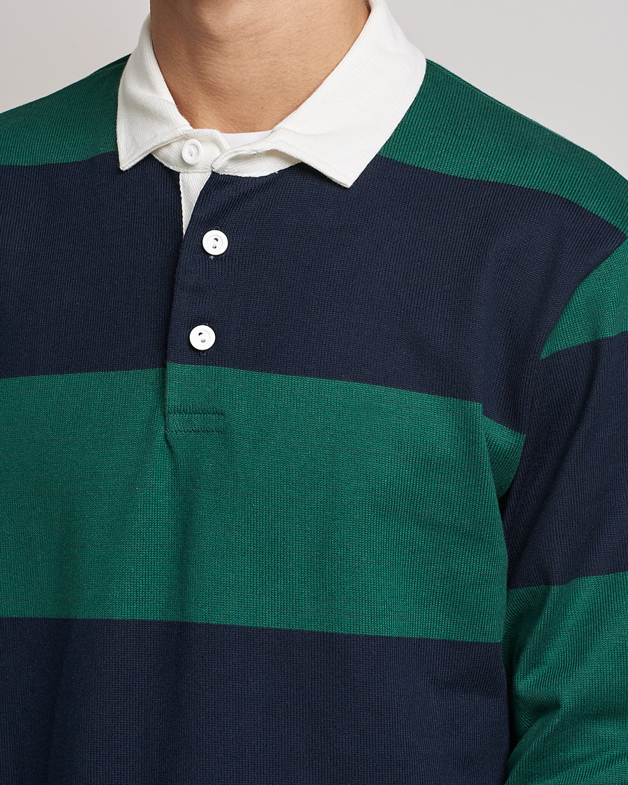 Homme | Pulls Et Tricots | Rowing Blazers | Block Stripe Rugby Hunter Green/Navy