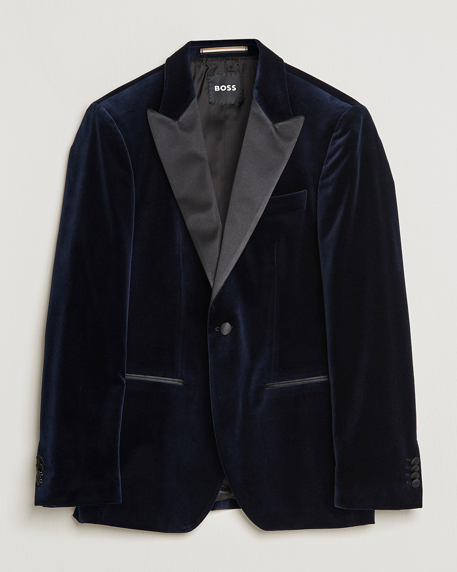Homme | Blazers | BOSS BLACK | Hutson Velvet Tuxedo Blazer Dark Blue