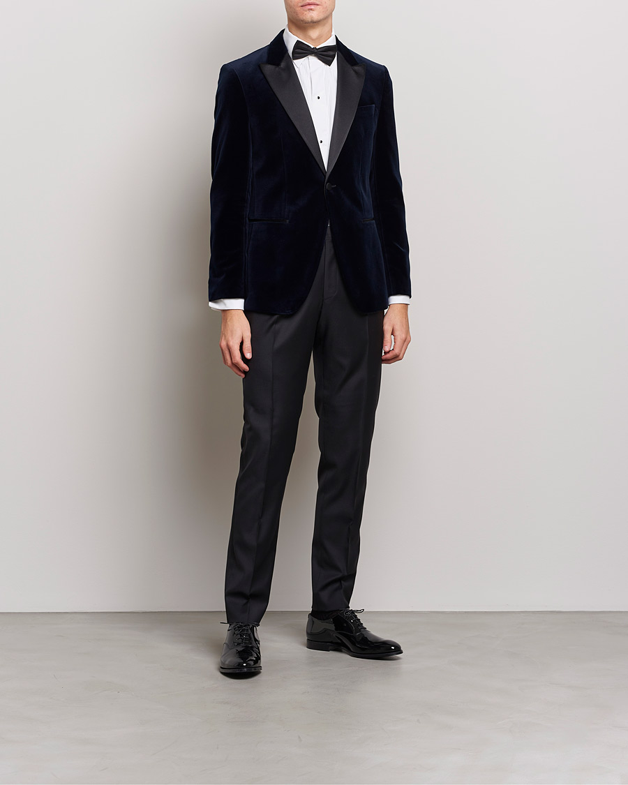 Homme | Blazers | BOSS BLACK | Hutson Velvet Tuxedo Blazer Dark Blue